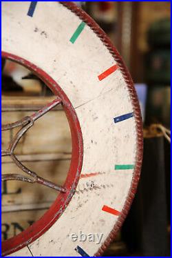 Vintage Antique Gambling Wheel Wood Carnival Game Sign circus roulette 1930s old