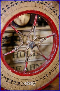 Vintage Antique Gambling Wheel Wood Carnival Game Sign circus roulette 1930s old