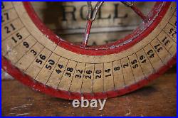 Vintage Antique Gambling Wheel Wood Carnival Game Sign circus roulette 1930s old