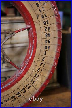 Vintage Antique Gambling Wheel Wood Carnival Game Sign circus roulette 1930s old