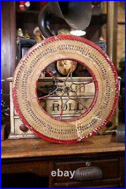 Vintage Antique Gambling Wheel Wood Carnival Game Sign oddity roulette 1930s