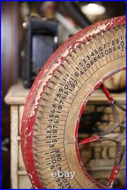 Vintage Antique Gambling Wheel Wood Carnival Game Sign oddity roulette 1930s