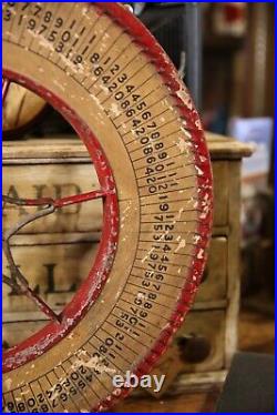 Vintage Antique Gambling Wheel Wood Carnival Game Sign oddity roulette 1930s