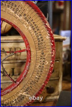 Vintage Antique Gambling Wheel Wood Carnival Game Sign oddity roulette 1930s