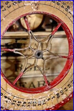 Vintage Antique Gambling Wheel Wood Carnival Game Sign oddity roulette 1930s