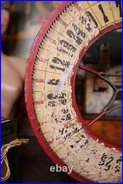 Vintage Antique Gambling Wheel Wood Carnival Game Sign oddity roulette old 1930s