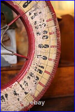 Vintage Antique Gambling Wheel Wood Carnival Game Sign oddity roulette old 1930s