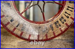 Vintage Antique Gambling Wheel Wood Carnival Game Sign oddity roulette old 1930s