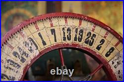 Vintage Antique Gambling Wheel Wood Carnival Game Sign oddity roulette old 1930s