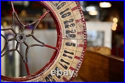 Vintage Antique Gambling Wheel Wood Carnival Game Sign oddity roulette old 1930s