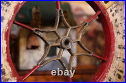 Vintage Antique Gambling Wheel Wood Carnival Game Sign oddity roulette old 1930s