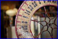 Vintage Antique Gambling Wheel Wood Carnival Game Sign oddity roulette old 1930s