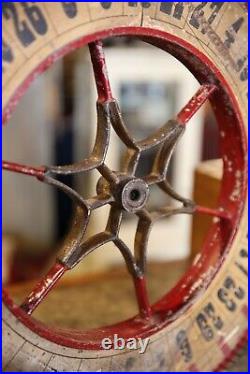 Vintage Antique Gambling Wheel Wood Carnival Game Sign oddity roulette old 1930s