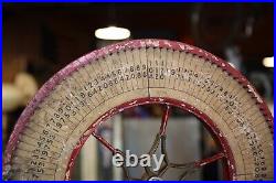 Vintage Antique Gambling Wheel Wood Carnival Game Sign oddity roulette old 1930s