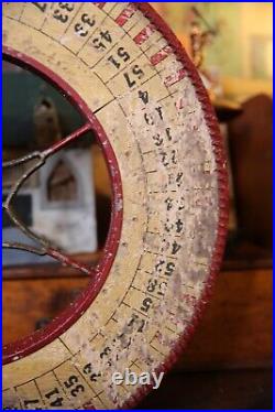 Vintage Antique Gambling Wheel Wood Carnival Game Sign oddity roulette old 1930s