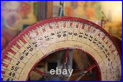 Vintage Antique Gambling Wheel Wood Carnival Game Sign oddity roulette old 1930s