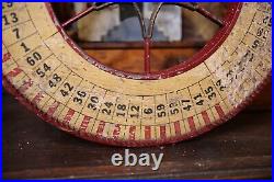 Vintage Antique Gambling Wheel Wood Carnival Game Sign oddity roulette old 1930s