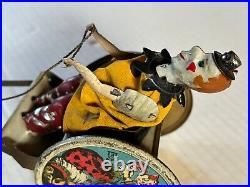 Vintage Antique Lehman Germany Clown Donkey Circus Cart Wind-Up Tin Toy