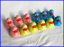 Vintage Antique Plastic Carnival Duck Pond Ducks, Assorted Colors, LOT of 12
