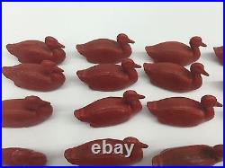 Vintage Antique Red Plastic Carnival Boats Duck/fish Pond Full Set 34 W Numbers