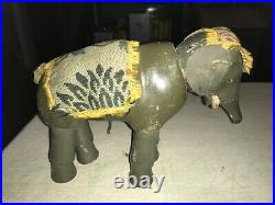 Vintage Antique Schoenhut Humpty Dumpty Circus Elephant Wooden jointed Toy