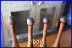 Vintage Antique Wood Circus Juggling Pins Lot of 4 Exercise primitive weights