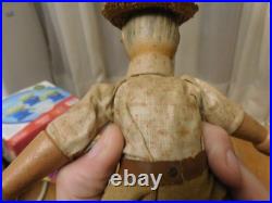 Vintage Antique Wooden Schoenhut Circus Painted Eye Farmer Man Toy NICE