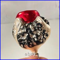 Vintage Blown Glass Clip on Christmas Ornament Big Nose Clown Figurine