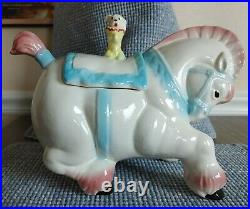 Vintage Brush McCoy Circus Horse & Dog Cookie Jar Pink And Green