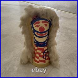 Vintage Carnival Knock Down Clown on Wood Base