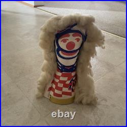 Vintage Carnival Knock Down Clown on Wood Base