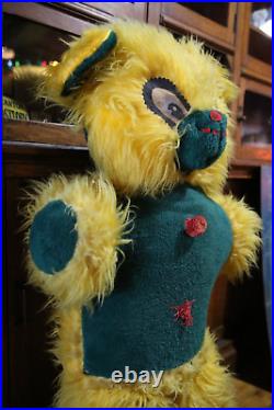 Vintage Carnival toy Stuffed Animal Plush Bear prize 1950s RARE circus dog clown