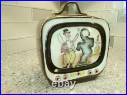 Vintage Ceramic TV Circus Cookie Jar EUC