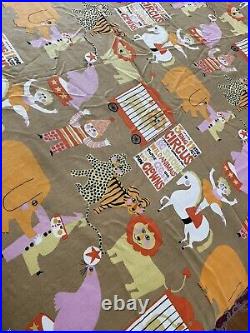 Vintage Circus Animals Fieldcrest BedSpread Coverlet 70 x 100 Pompon Tiger Clown