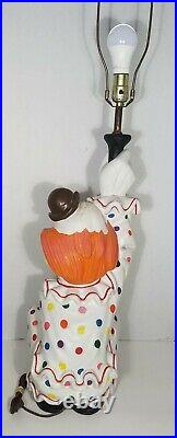 Vintage Circus Clown Lamp Handmade & Painted (Tuscany Studio Chicago 1975) VTG