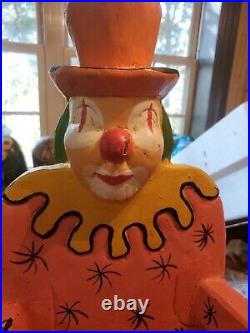 Vintage Circus Clown Wood Carved Childs Chair CARNIVAL ANTIQUE LIFE SIZE