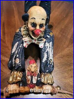 Vintage Circus Clowns Set Hanging On A RopeCircus Monkey Collectible