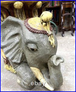 Vintage Circus Elephant End Table Continental Studios CARSUKE Chalkware Ceramic