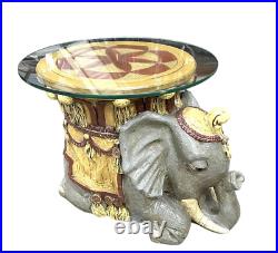 Vintage Circus Elephant End Table Continental Studios CARSUKE Chalkware Ceramic