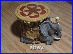 Vintage Circus Elephant End Table Continental Studios CARSUKE Chalkware Ceramic