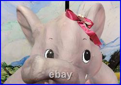 Vintage Circus Elephant Papier Mache Paper Sculpture Statue Handmade Painted