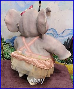 Vintage Circus Elephant Papier Mache Paper Sculpture Statue Handmade Painted