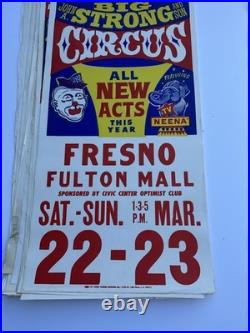 Vintage Circus Poster Collection Regionalism California Antique Lot Big Strong