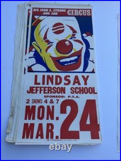 Vintage Circus Poster Collection Regionalism California Antique Lot Big Strong