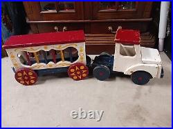 Vintage Circus Toy Truck Old Antique Large Carnival 36 Toy Truck Lot