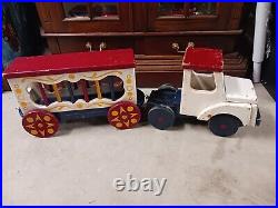 Vintage Circus Toy Truck Old Antique Large Carnival 36 Toy Truck Lot