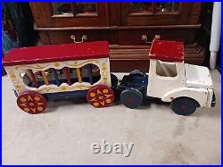 Vintage Circus Toy Truck Old Antique Large Carnival 36 Toy Truck Lot