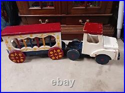 Vintage Circus Toy Truck Old Antique Large Carnival 36 Toy Truck Lot