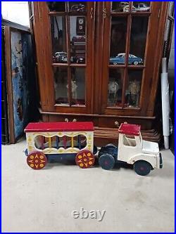 Vintage Circus Toy Truck Old Antique Large Carnival 36 Toy Truck Lot