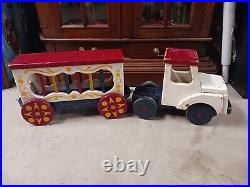 Vintage Circus Toy Truck Old Antique Large Carnival 36 Toy Truck Lot